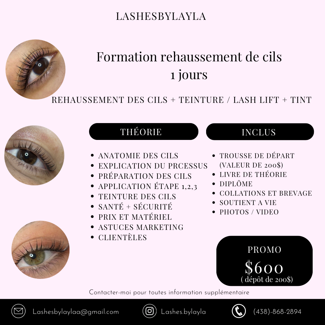 Formations rehaussement de cils réguliers ou coréen