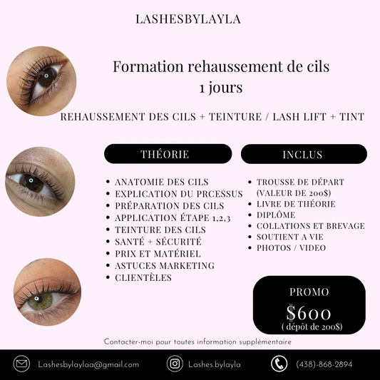 Formations rehaussement de cils réguliers ou coréen